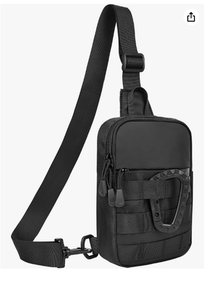Bolso pequeño para hombres, táctico de inspiración de utilidad impermeable EDC Mini Crossbody bolso de pecho para viajes Trabajo Deporte