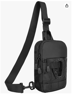 Bolso pequeño para hombres, táctico de inspiración de utilidad impermeable EDC Mini Crossbody bolso de pecho para viajes Trabajo Deporte