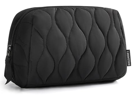 Neceser, Neceser de Viaje, Neceser Acolchado Hinchado para Mujer, Estuche Organizador de Maquillaje, Bolso de Bolsillo de Apertura Amplia, Esenciales de Viaje, Accesorios de Artículos de Tocador y Brochas