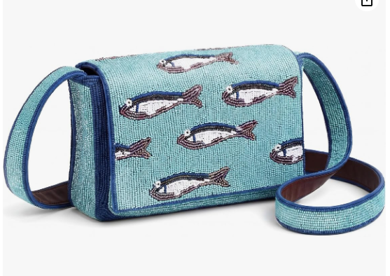 Bolso de hombro con cuentas hecho a mano para mujer, bolso cruzado con cuentas de 5 x 8 x 1,75 pulgadas