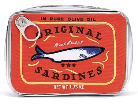 Cessfle Bolsa de maquillaje de sardinas enlatadas, Bolsa de maquillaje de pescado de lata de sardina divertida, Bolsa de maquillaje creativa y linda Bolsa de bolso de lápiz Kawaii, Bolsa de maquillaje de coqueta para mujeres