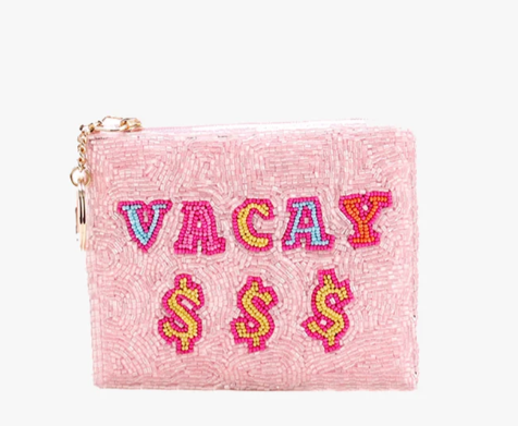 Elegante bolso de monedas de perlas Ricki con detalles de perlas Cerradura segura con cremallera y anillo de llave de tono dorado Diseño compacto para uso diario