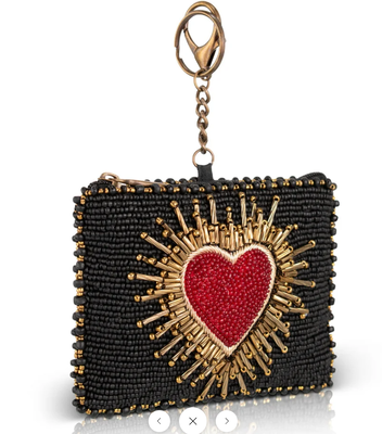 Affection Coin Purse Key ring and easy open trigger hook Beaded coin small bags