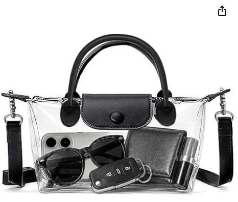 Bolso Transparente para Mujer, Bolsos Cruzados Aprobados para Estadio, Bolso de Estadio para Conciertos y Eventos Deportivos