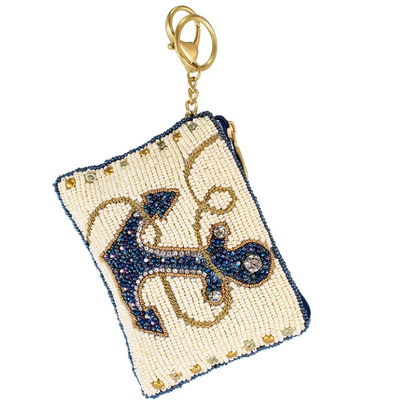 Monedero Hooked Up Llamativo monedero de mariposa con atrevidos diseños florales con cuentas, divertido llavero con borla y cierre de cremallera, perfecto para pequeños artículos esenciales.