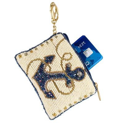 Monedero Hooked Up Llamativo monedero de mariposa con atrevidos diseños florales con cuentas, divertido llavero con borla y cierre de cremallera, perfecto para pequeños artículos esenciales.