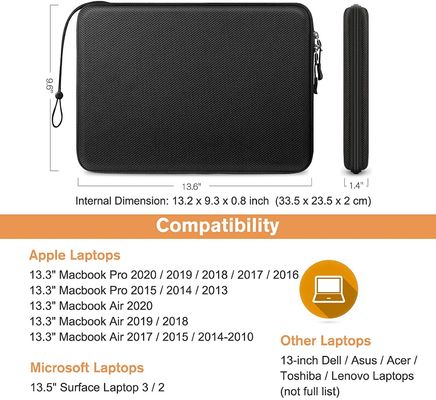 Funda protectora para portátil de EVA resistente al agua de 13 pulgadas con superficie duradera de poliéster 1680D para un transporte seguro