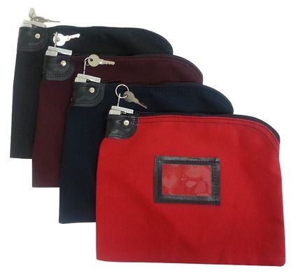 Bolsas de cremallera de alta resistencia hechas de nailon 70D duradero con logotipo en relieve y seguridad de bloqueo para un manejo seguro de efectivo