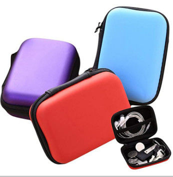 Bolso que lleva de la cremallera de la PU del auricular de cuero de EVA Hard Cases Knitted Fabric