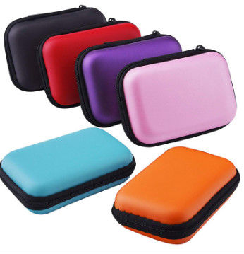 Bolso que lleva de la cremallera de la PU del auricular de cuero de EVA Hard Cases Knitted Fabric