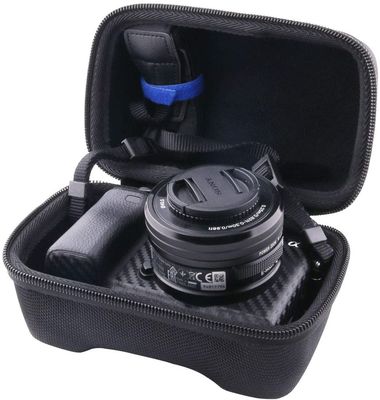 EVA Camera Lens Storage Case a prueba de choques Coral Fleece Lining Debossing Logo