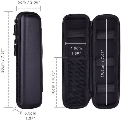 Cuero negro de la PU del poliéster de 3D EVA Hard Case Pencil Pouch 1800D