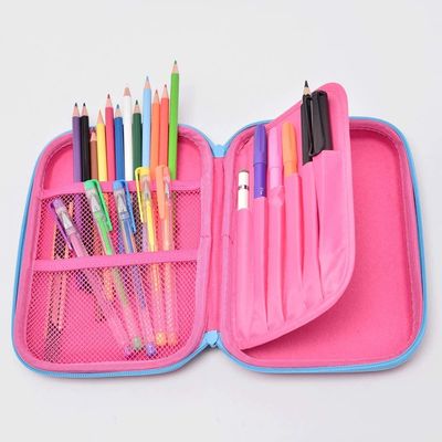 Estuche de Lápices Impermeable de EVA con Diseño de Unicornio en 3D, Bolsillo Elástico e Interior de Espuma Moldeada para Almacenamiento y Transporte