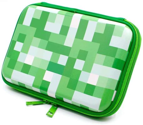 Forro de tela verde fluorescente de la capacidad de EVA Stylish Pencil Case Big