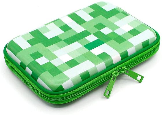 Forro de tela verde fluorescente de la capacidad de EVA Stylish Pencil Case Big