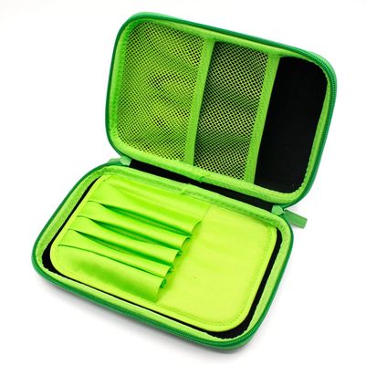 Forro de tela verde fluorescente de la capacidad de EVA Stylish Pencil Case Big