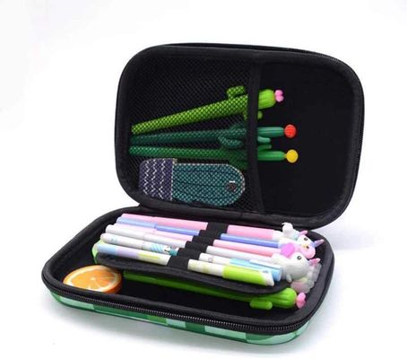 Bolsa de cuero del lápiz del estuche rígido del PVC EVA Pencil Case 1800D Polyeste de la PU