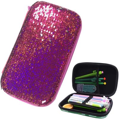 Bolsa de cuero del lápiz del estuche rígido del PVC EVA Pencil Case 1800D Polyeste de la PU