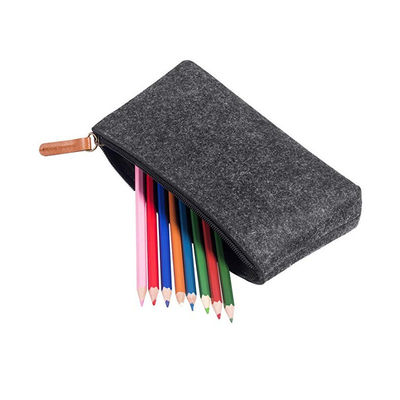 Estuche para lápices de fieltro EVA portátil y duradero de 3 mm en nailon gris oscuro, diseño reutilizable y ligero, adecuado para la oficina, la escuela y estudiantes