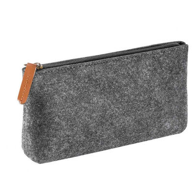 Estuche para lápices de fieltro EVA portátil y duradero de 3 mm en nailon gris oscuro, diseño reutilizable y ligero, adecuado para la oficina, la escuela y estudiantes