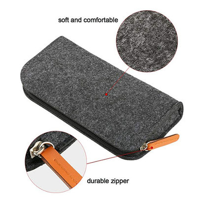 Estuche para lápices de fieltro EVA portátil y duradero de 3 mm en nailon gris oscuro, diseño reutilizable y ligero, adecuado para la oficina, la escuela y estudiantes