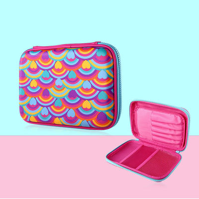 Bolsa de escritorio de EVA personalizada de diseño de cremallera portátil ligera duradera reutilizable Eco amigable bolso de almacenamiento de papelería para niños y estudiantes
