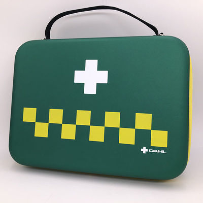 Botiquín de primeros auxilios de grado médico con estuche rígido de EVA con correa de bolsillo de malla y cordón y tirador de cremallera de metal para almacenamiento seguro