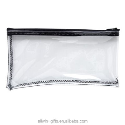 El depósito bancario impermeable claro de la cremallera del PVC empaqueta el bolso del lápiz 10,5 x 5,5 pulgadas