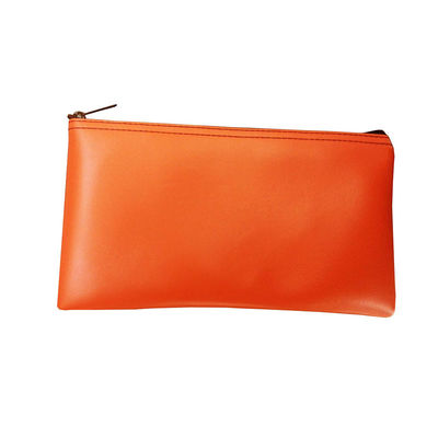 Bolsas de banco con cremallera impresas por transferencia de calor hechas de vinilo transparente y cuero para almacenamiento seguro de cheques bancarios, bolígrafos e identificaciones