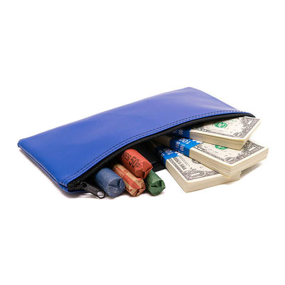Bolsas de banco con cremallera impresas por transferencia de calor hechas de vinilo transparente y cuero para almacenamiento seguro de cheques bancarios, bolígrafos e identificaciones