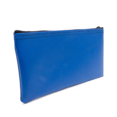 Bolsas de banco con cremallera impresas por transferencia de calor hechas de vinilo transparente y cuero para almacenamiento seguro de cheques bancarios, bolígrafos e identificaciones
