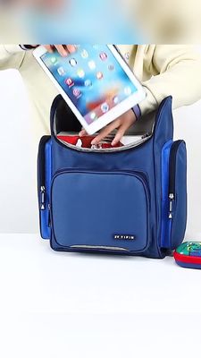 Bolsa de mochila a prueba de choques de la escuela a prueba de agua 600D de poliéster de nylon de cuero PU