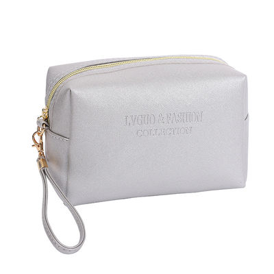Bolso cosmético de cuero del viaje de la PU del ODM con la guarnición de Multispandex