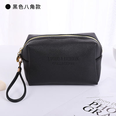Bolso cosmético de cuero del viaje de la PU del ODM con la guarnición de Multispandex