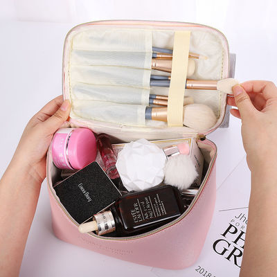 Bolso cosmético de cuero del viaje de la PU del ODM con la guarnición de Multispandex
