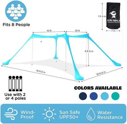 Toldo parasol de playa a prueba de rayos ultravioleta Material de lycra de 180 g/m² UPF 50+