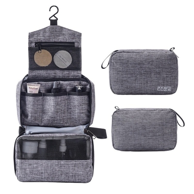 Almacenamiento del maquillaje del bolso del lavado del artículo de tocador del tejido de poliester del viaje 600D con la alineación de 210D
