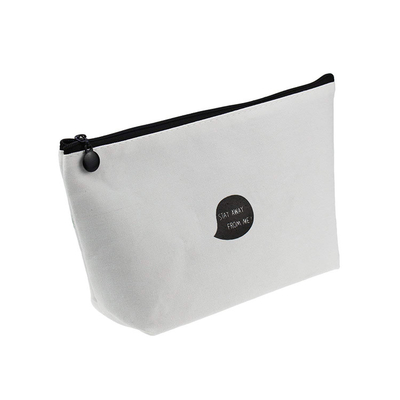 Bolso cosmético del maquillaje de la lona de algodón del artículo de tocador del bolso lavable del lavado con la cremallera