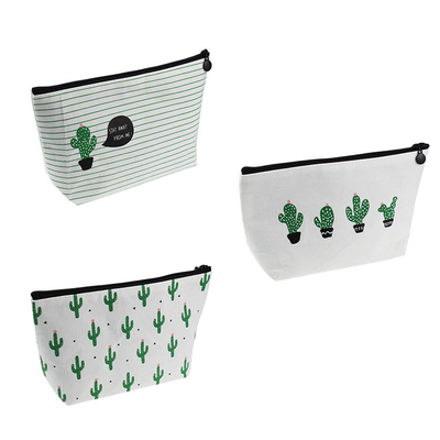 Bolso cosmético del maquillaje de la lona de algodón del artículo de tocador del bolso lavable del lavado con la cremallera