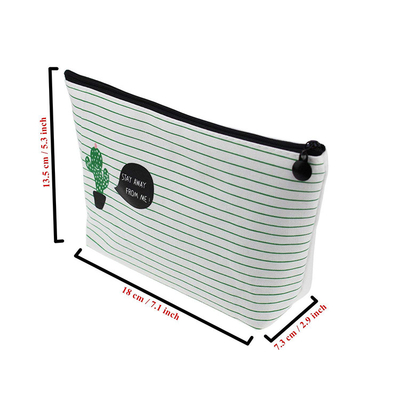 Bolso cosmético del maquillaje de la lona de algodón del artículo de tocador del bolso lavable del lavado con la cremallera