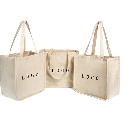 Bolso de ultramarinos natural plano del algodón que hace compras Tote Bag promocional