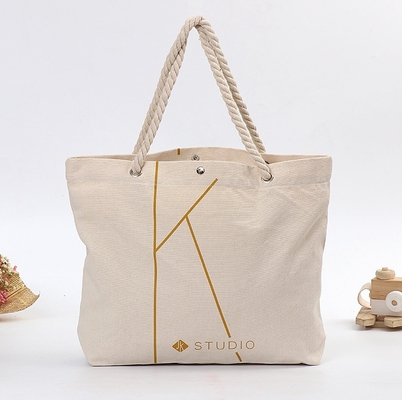 Bolso de ultramarinos natural plano del algodón que hace compras Tote Bag promocional